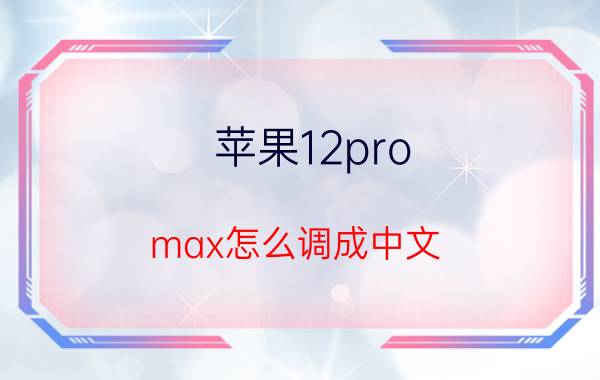 苹果12pro max怎么调成中文 苹果手机激活成英文怎么变成中文？